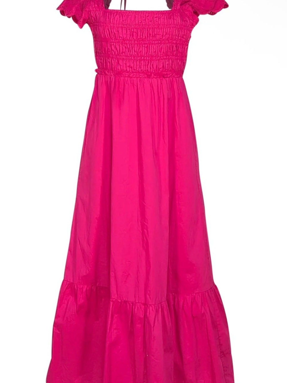NWT Jason Wu Hot Pink Smocked Maxi Dress